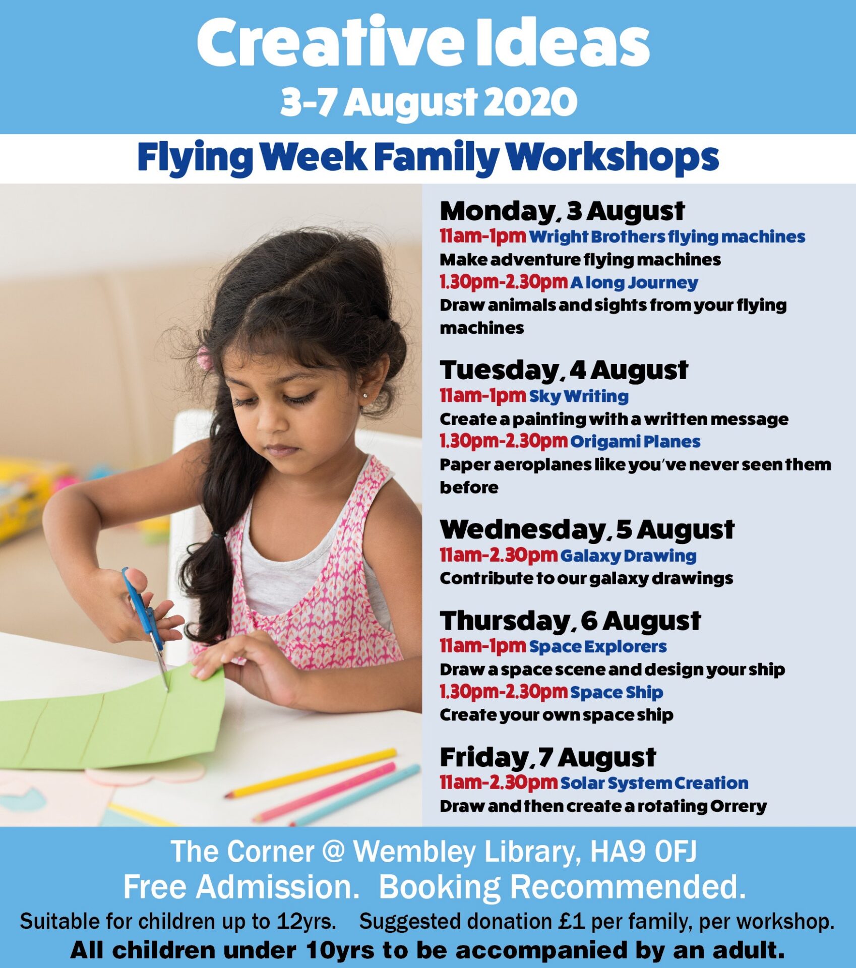 Week Flying Flying Week Family Workshops 3-7 August 2020 – Learning Through The Arts