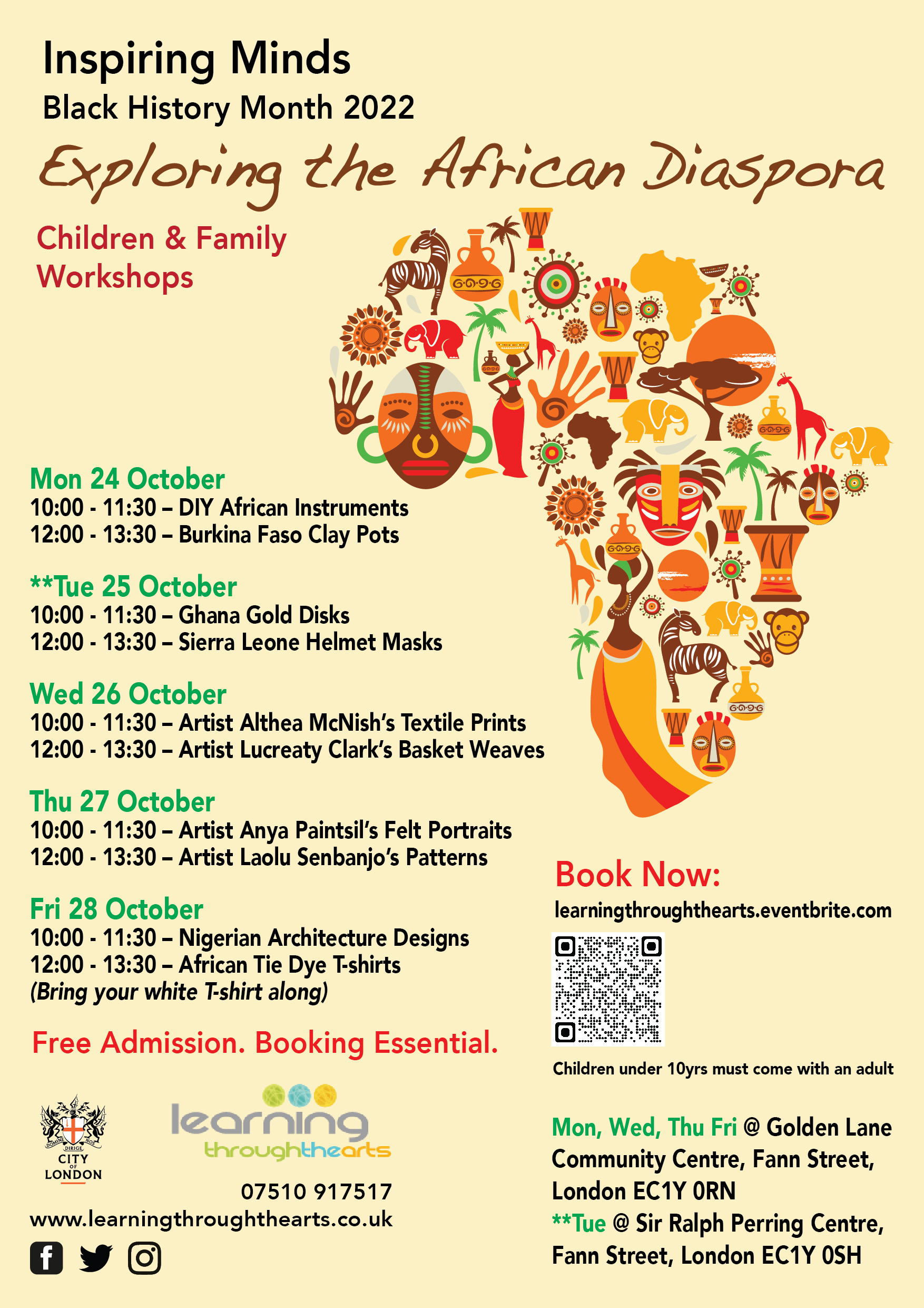 Inspiring Minds - The Spirit of Africa: Black History Month Workshops for children